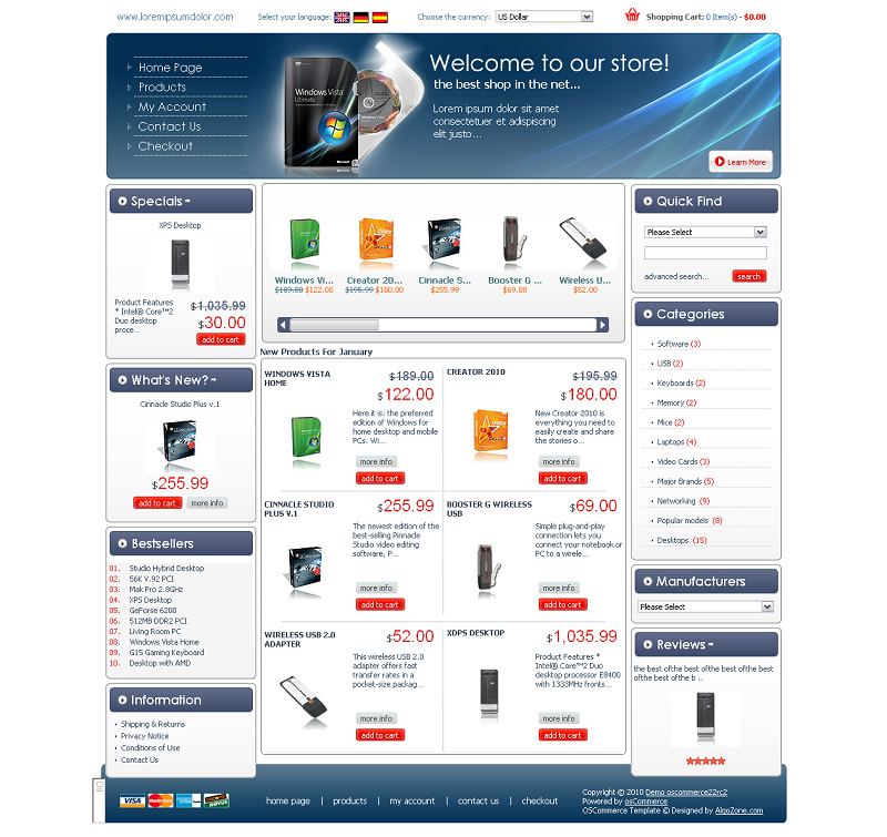 Oscommerce Templates Software