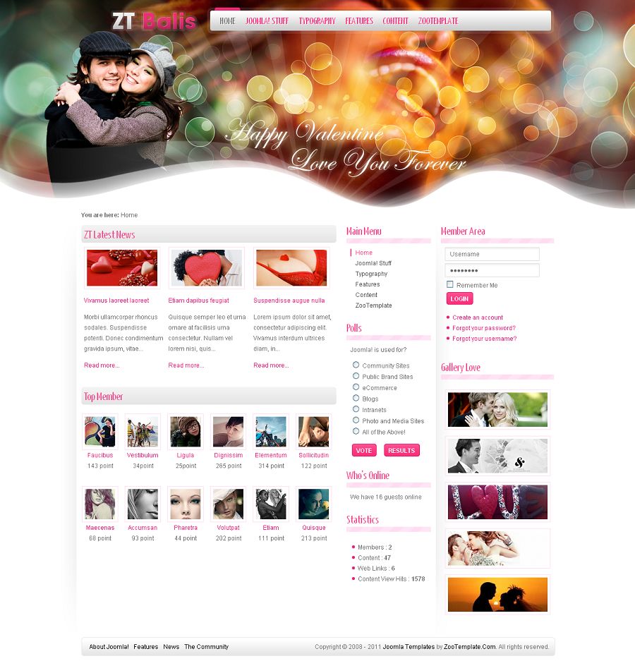 dating website template joomla