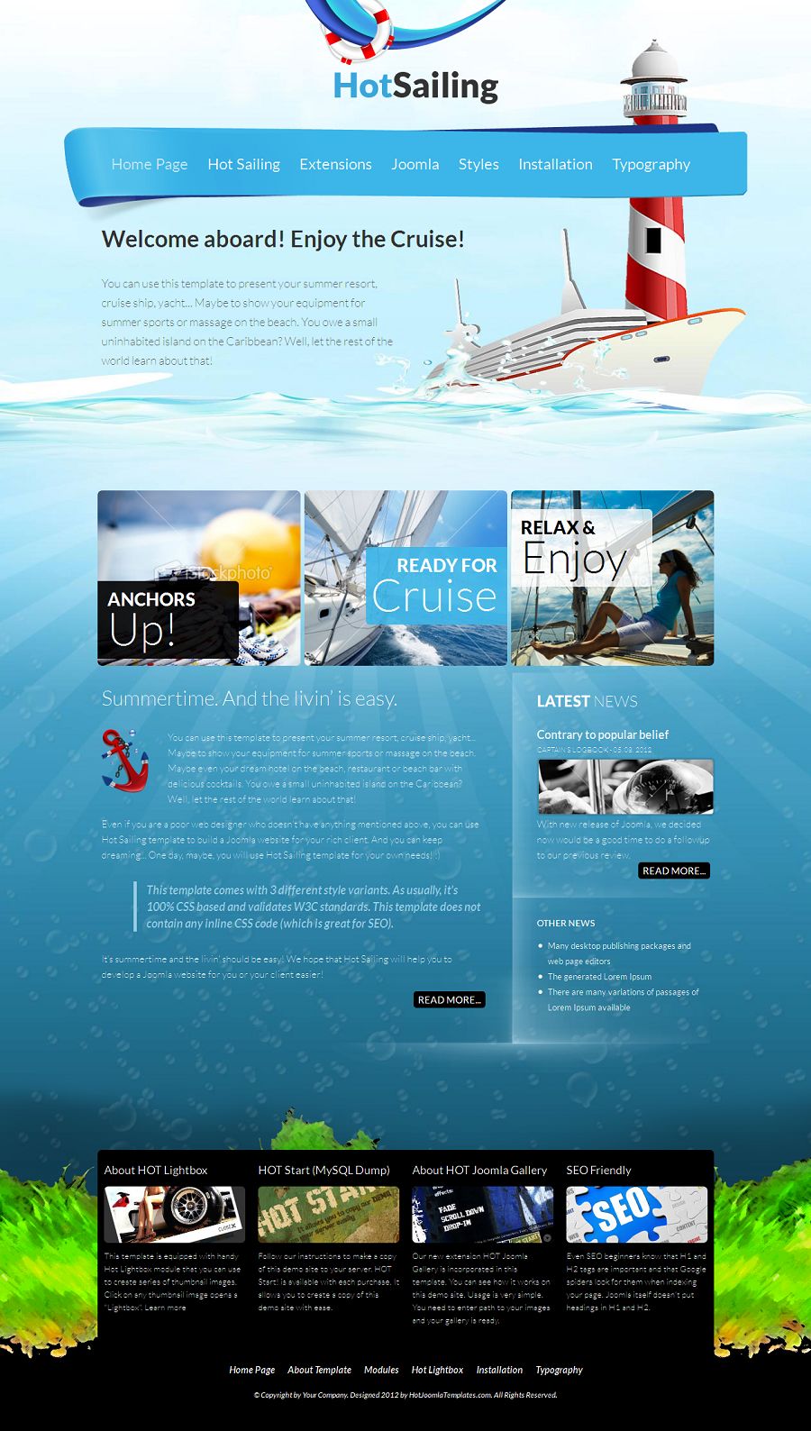 Hot Sailing - Joomla Template for summer resort, cruise ...