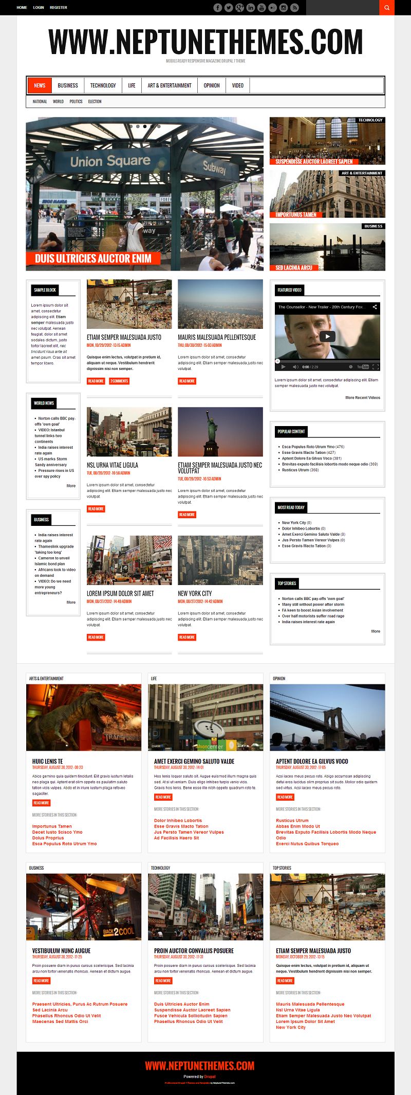 Free Drupal Responsive Themes Devsaran